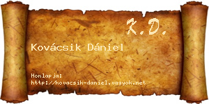 Kovácsik Dániel névjegykártya